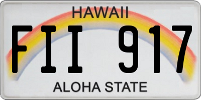 HI license plate FII917