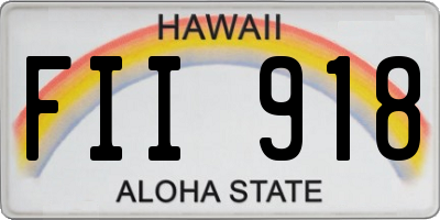 HI license plate FII918