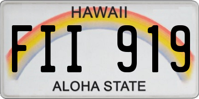 HI license plate FII919