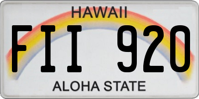 HI license plate FII920
