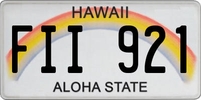HI license plate FII921