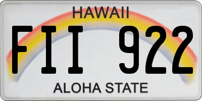 HI license plate FII922