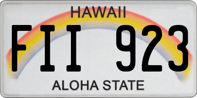 HI license plate FII923