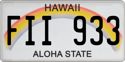 HI license plate FII933