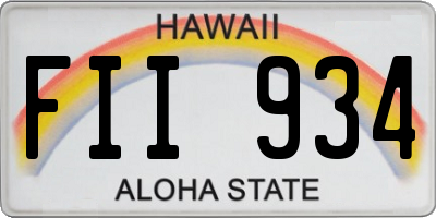 HI license plate FII934