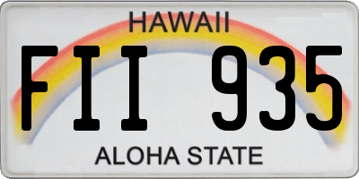 HI license plate FII935
