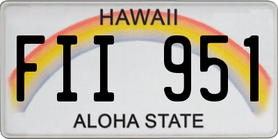 HI license plate FII951
