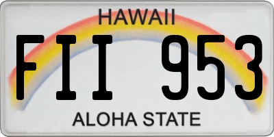 HI license plate FII953