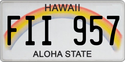 HI license plate FII957