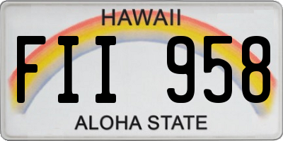 HI license plate FII958