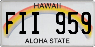 HI license plate FII959