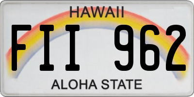 HI license plate FII962