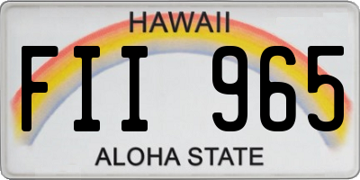 HI license plate FII965