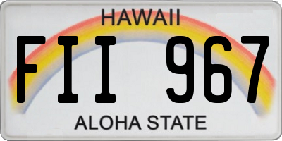 HI license plate FII967
