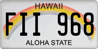 HI license plate FII968