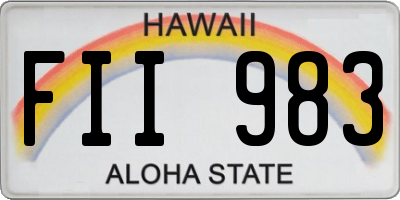HI license plate FII983
