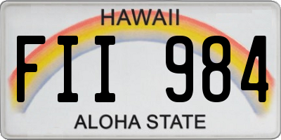HI license plate FII984