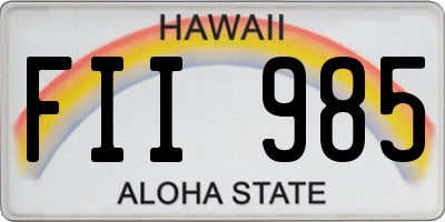 HI license plate FII985