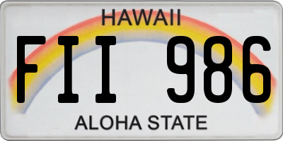 HI license plate FII986