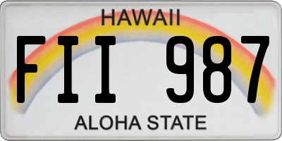 HI license plate FII987