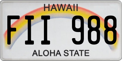 HI license plate FII988
