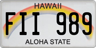 HI license plate FII989