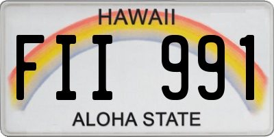 HI license plate FII991