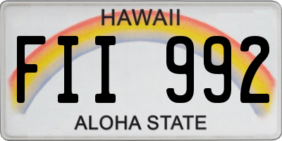HI license plate FII992
