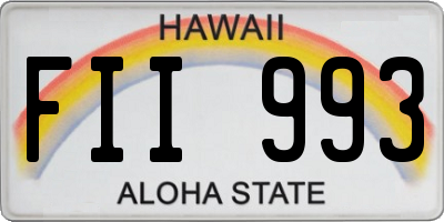 HI license plate FII993