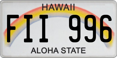 HI license plate FII996