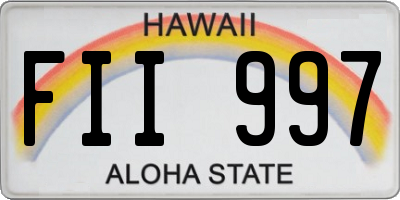 HI license plate FII997