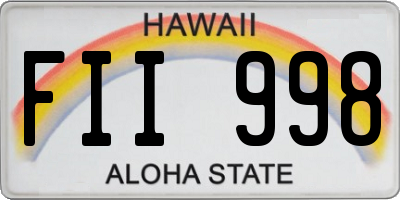 HI license plate FII998