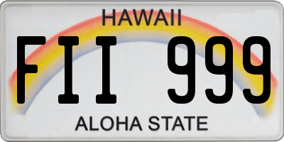 HI license plate FII999