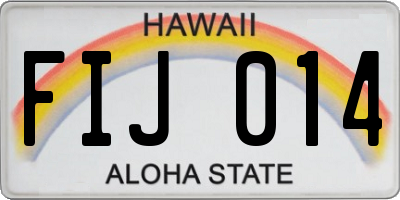 HI license plate FIJ014