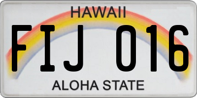 HI license plate FIJ016