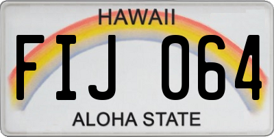 HI license plate FIJ064