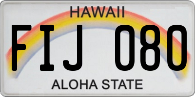 HI license plate FIJ080