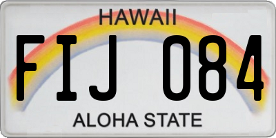 HI license plate FIJ084