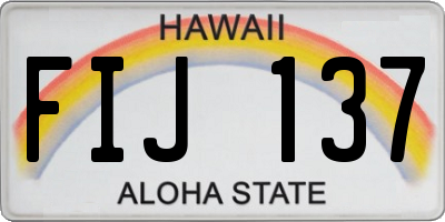 HI license plate FIJ137