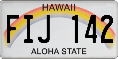 HI license plate FIJ142