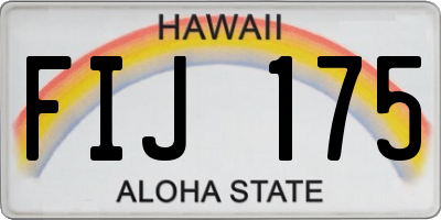 HI license plate FIJ175