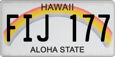HI license plate FIJ177