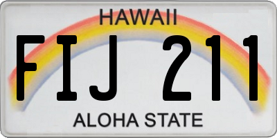 HI license plate FIJ211