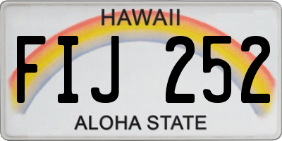 HI license plate FIJ252