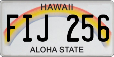 HI license plate FIJ256