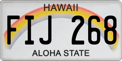 HI license plate FIJ268