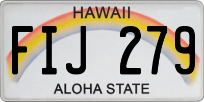 HI license plate FIJ279