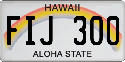 HI license plate FIJ300