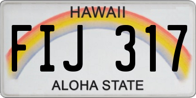 HI license plate FIJ317