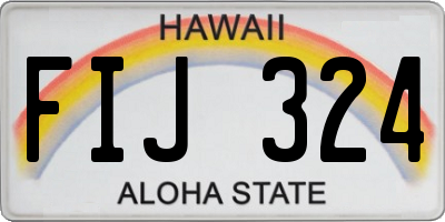 HI license plate FIJ324